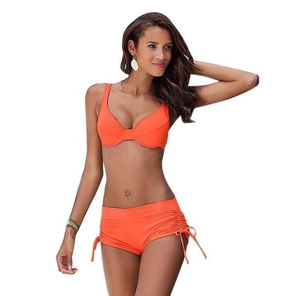 Shop Swimwear Women Bikini Set Shorts Swimsuit Bandage Swimming