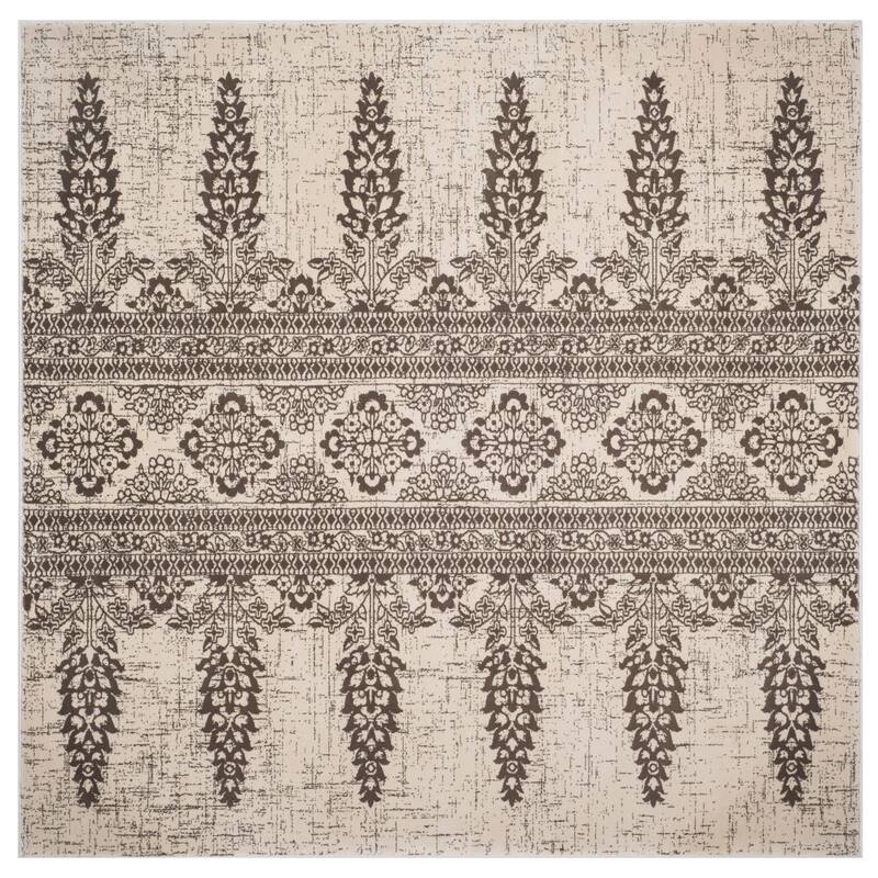 SAFAVIEH Evoke Gelinda Vintage Boho Rug - 6'7" Square - Ivory/Silver
