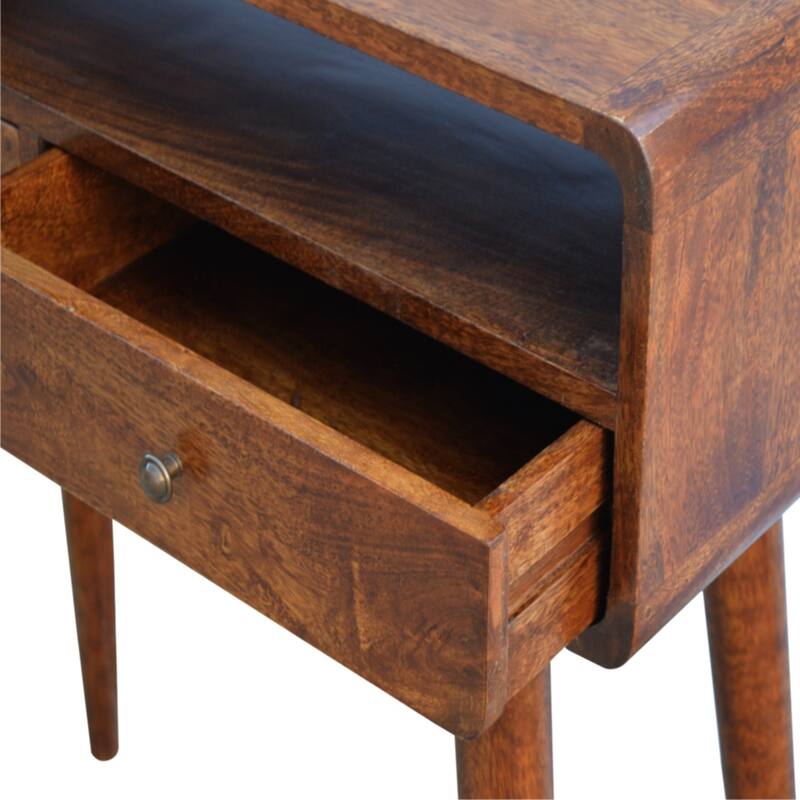 Artisan furniture soild mango wood Curved Chestnut Console Table
