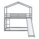 preview thumbnail 5 of 13, Wood Bunk Bed with Roof, Slide and Ladder, Silver