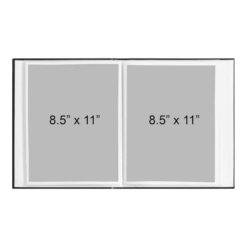 DesignOvation Debossed Black Faux Leather Photo Album (Pack of 4)