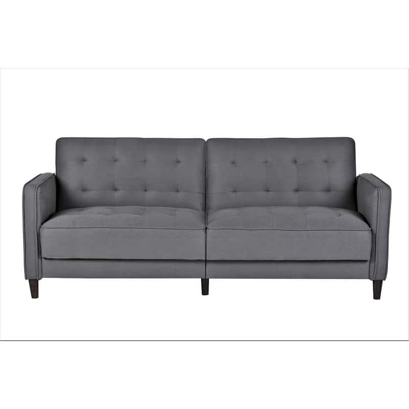 Mid Century Garratt Velvet Upholstered Living Room Sofa Bed - Dark Grey