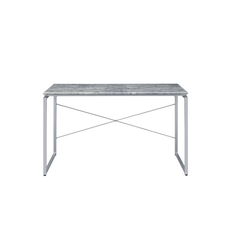Wood Writing Desk with Black Metal Frame and Shelving