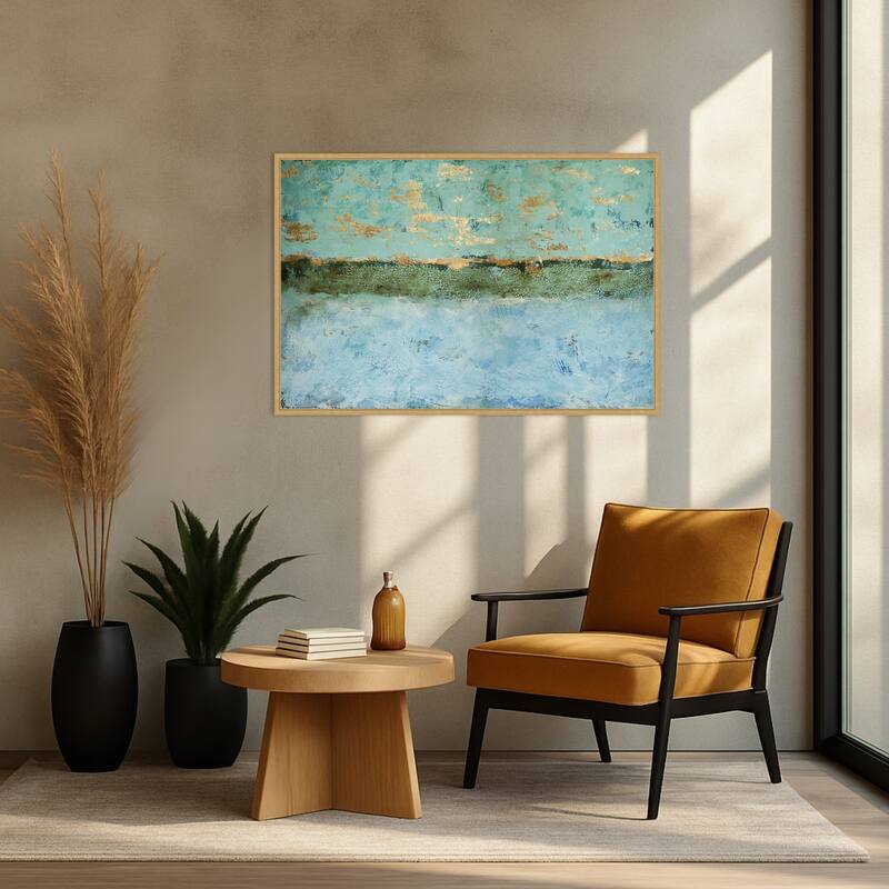 Yellow Horizon by Renate Holzner Framed Canvas Wall Art Print