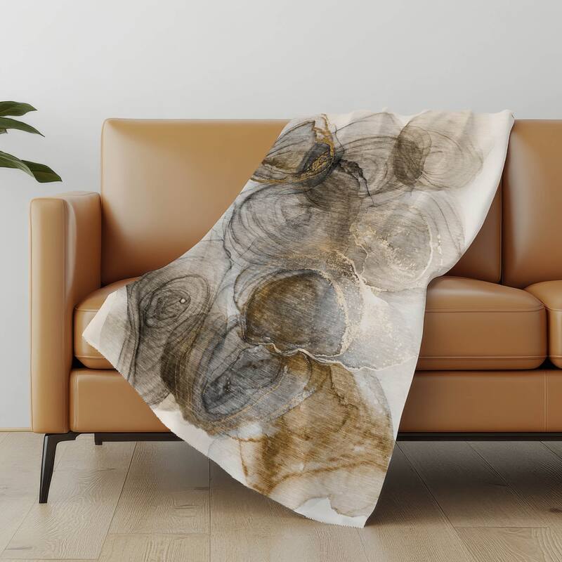 Premium Machine Washable Abstract Contemporary Sherpa Throw Blanket