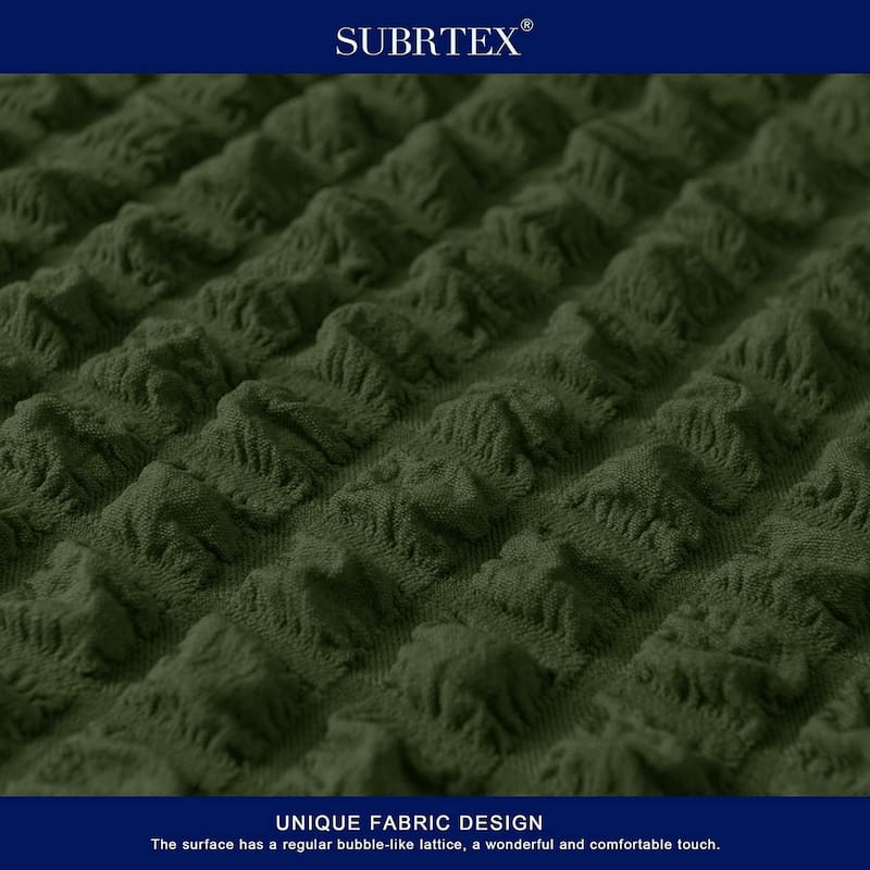 Subrtex 1 Piece Armchair Slipcover Seersucker Skirt Stretch Spandex Furniture Protector