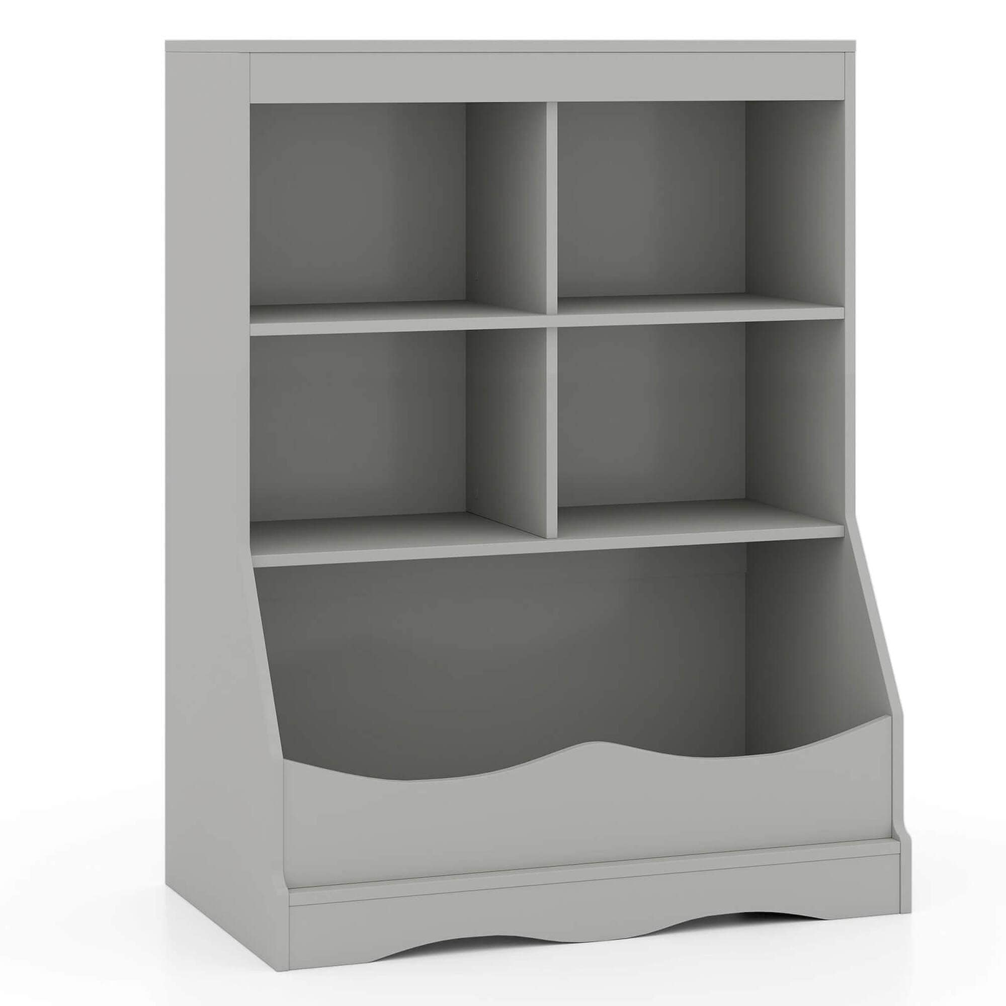 34.5" Kids Bookshelf 5 Cube Open Storage Shelf