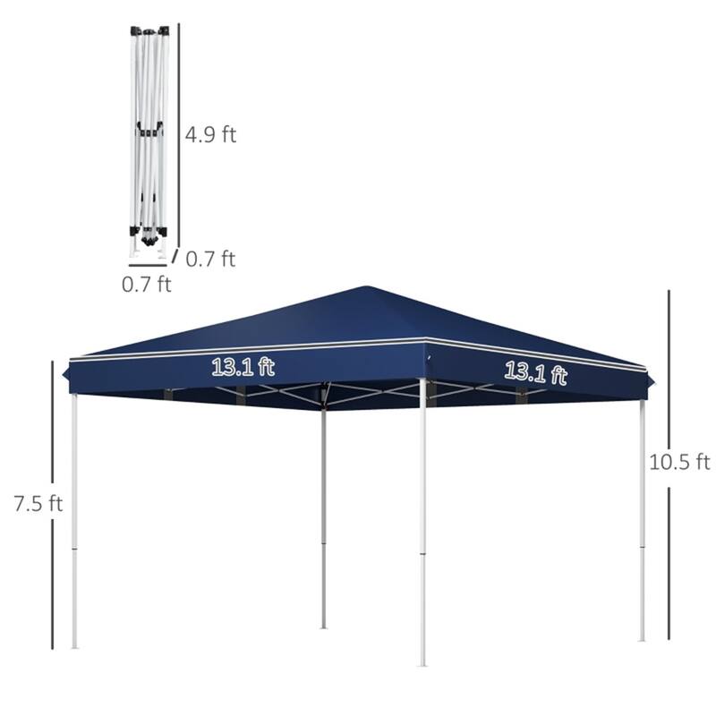 13'x13' Oxford Fabric Pop-Up Canopy Tent with Steel Frame and UV Protection for Outdoor Events - 13.1' L x 13.1' W