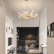 preview thumbnail 15 of 72, KAYLA 31.5" 6-Light Luxury Gold Chandelier, Modern Ceramic Leaf Branch