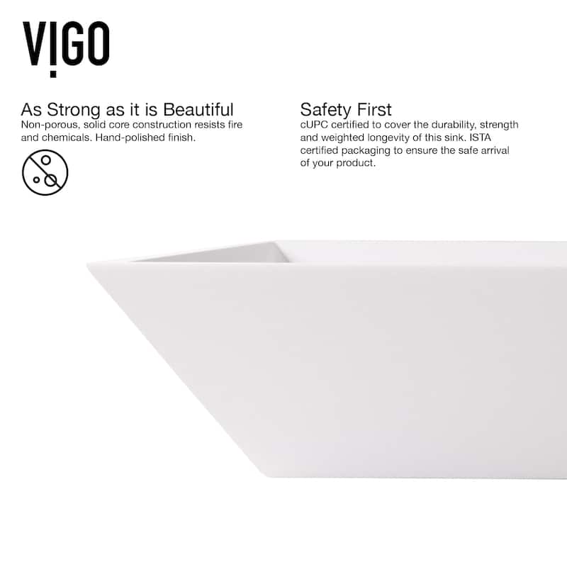 VIGO Vinca 18"L x 14"W MatteStone Vessel Sink and Sterling 11"H Faucet Set