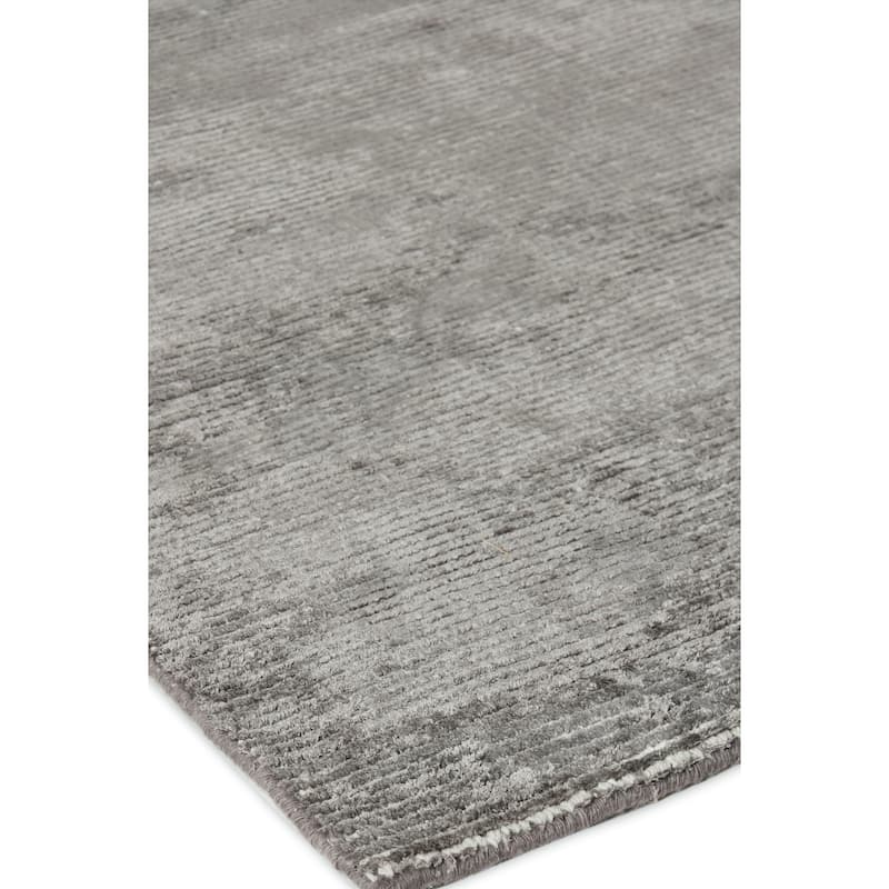 EXQUISITE RUGS Duo Hand-loomed Wool/Bamboo Silk Dark Grey/Silver Area Rug.