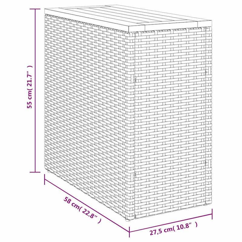 vidaXL Patio Side Table Outdoor Furniture Side Tea Coffee Table Poly Rattan - 10.8 x 22.8 x 21.7 in