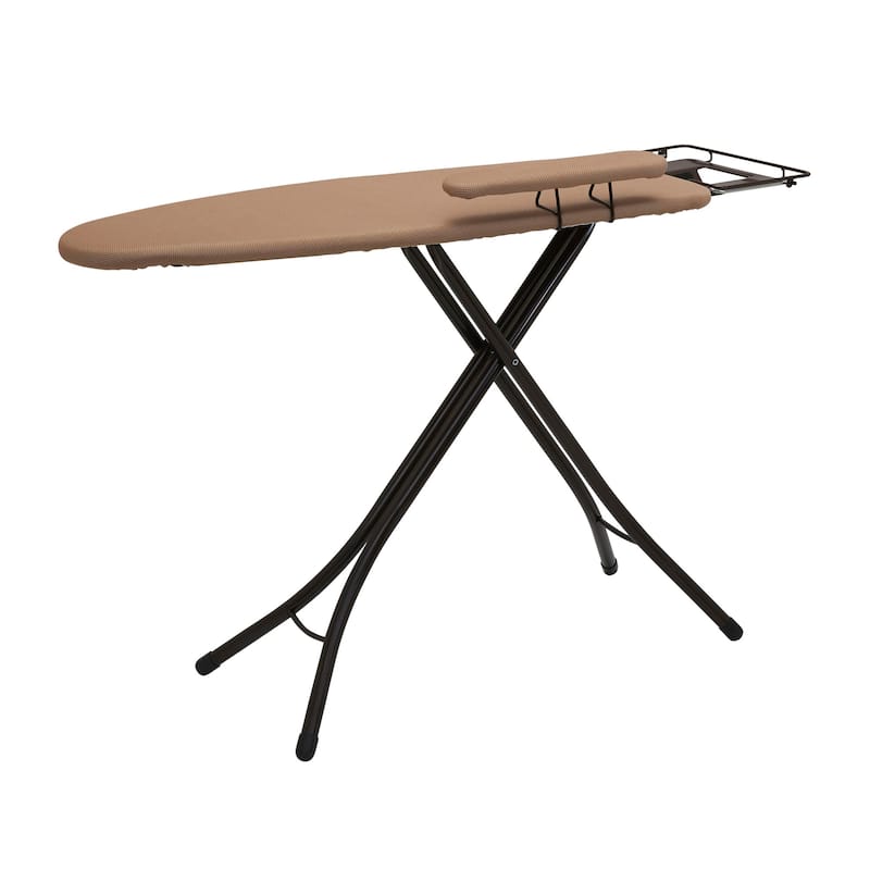 Household Essentials 4-Leg Ironing Station with Sleeve Board and Iron Rest Hanger Bar - 49.0"L x 18.0"W x 38.0"H
