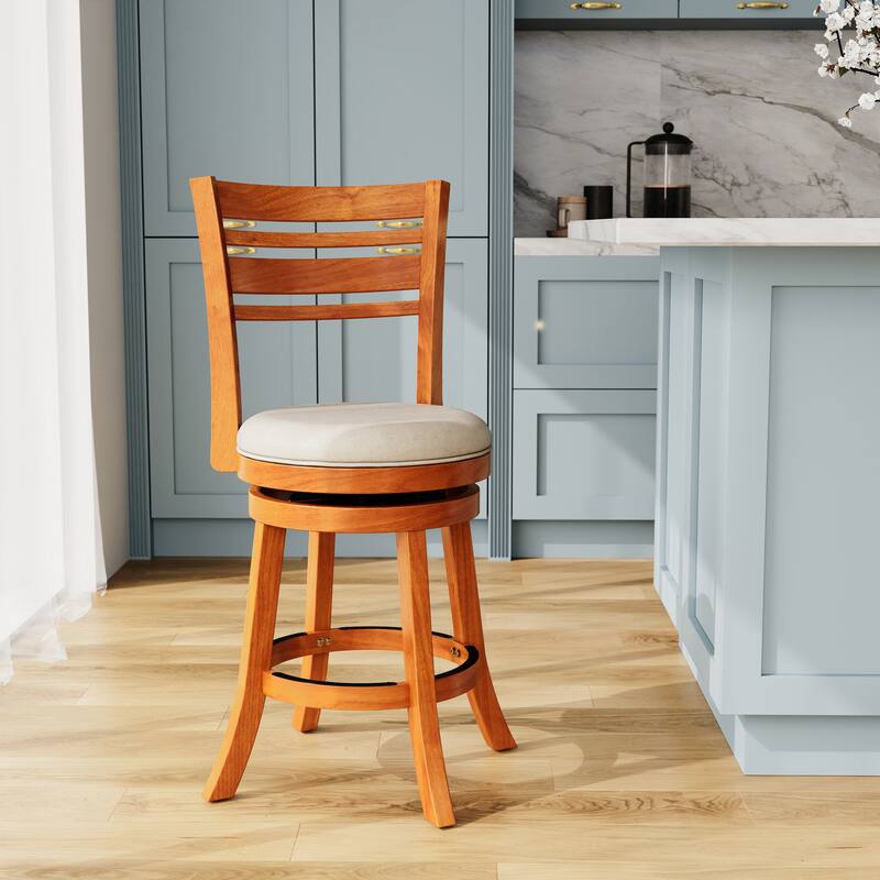 DTY Indoor Living Granby 4-Slat Back Swivel Stool
