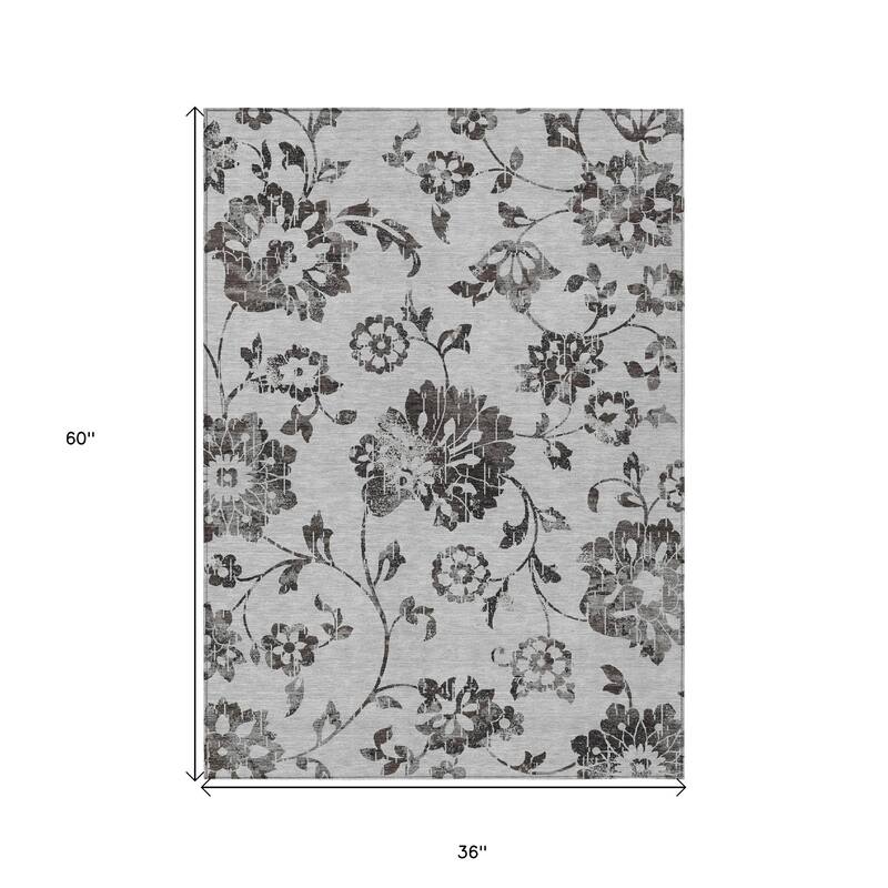 HomeRoots Floral Transitional Rectangle Outdoor Rug