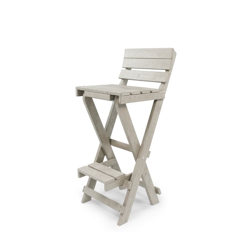 Key West Fully Assembled All-Weather Recycled HDPE Outdoor Folding Bar Stool