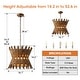 preview thumbnail 7 of 15, 16" Retro Brass Wood Hourglass 4-Light Chandelier Geometric Metal Adjustable Pendant Light for Foyer