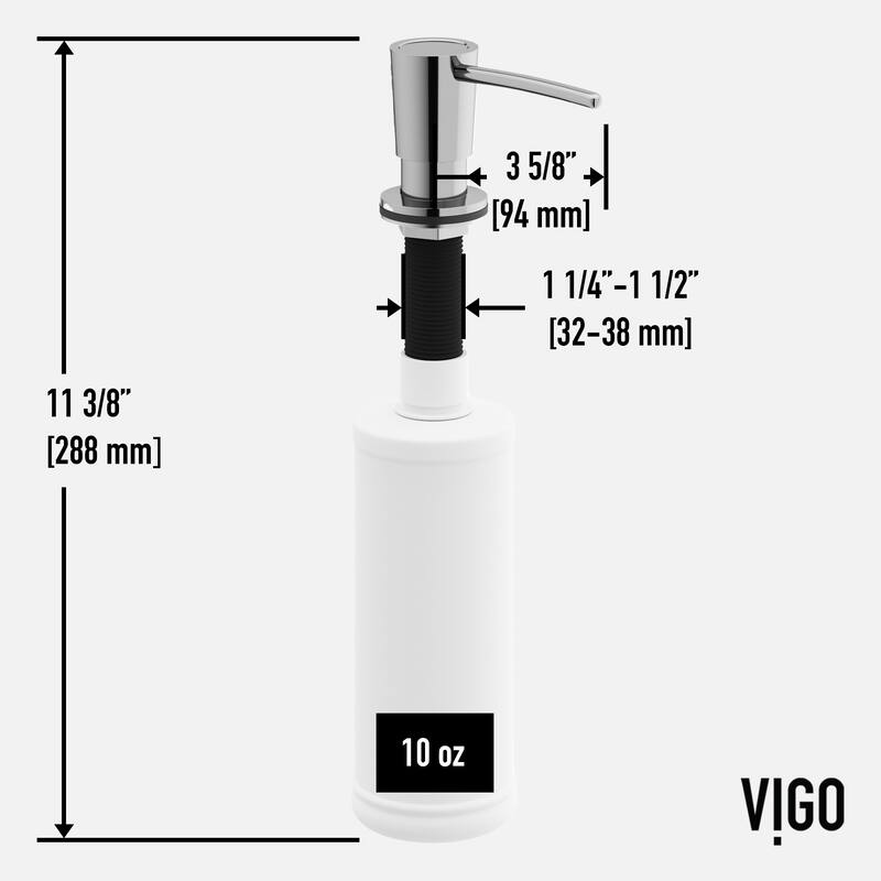 VIGO 10 oz. 1.5" W Kitchen Soap Dispenser