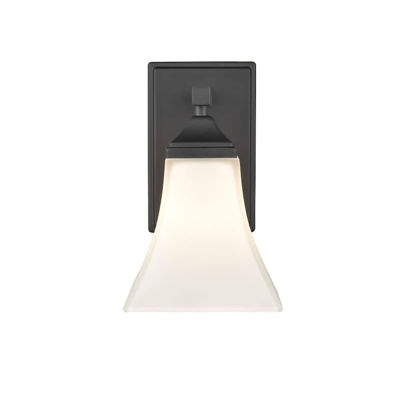 Millennium Lighting Metal 1 Light Wall Sconce with Etched White Glass
