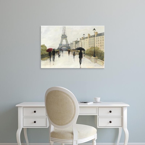 Easy Art Prints Avery Tillmon's 'Eiffel in the Rain Marsala Umbrella' Premium Canvas Art
