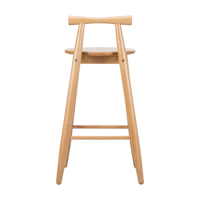 Christopher Knight Home - Ravenshaw Rubberwood Barstool with Ergonomic Cross-Bar Backrest (Set of 2)