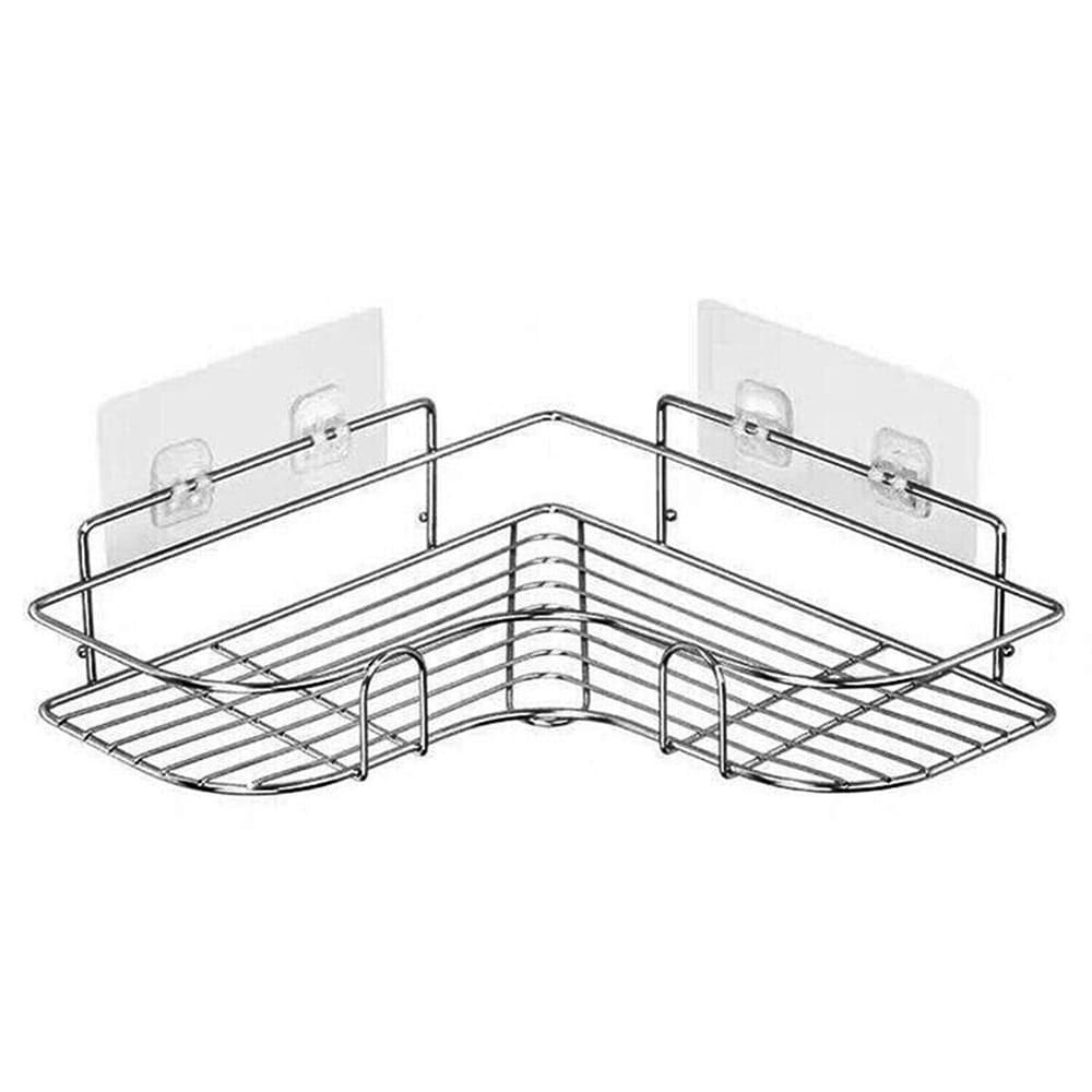 Bathroom Triangular Shower Caddy Shelf Corner Bath Storage Holder Rack  Organizer