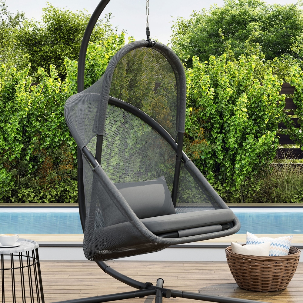 Layla Outdoor Hanging Wicker Basket Chair by Christopher Knight Home - 400  lb limit - On Sale - Bed Bath & Beyond - 17813700