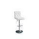preview thumbnail 14 of 24, Adjustable Bar stool Faux Leather Tufted Chrome Base Set of 2