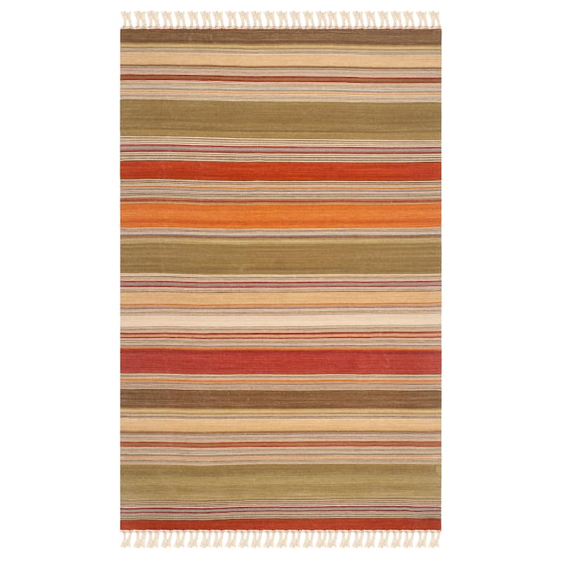 SAFAVIEH Handmade Striped Kilim Tarah Stripe Wool Rug with