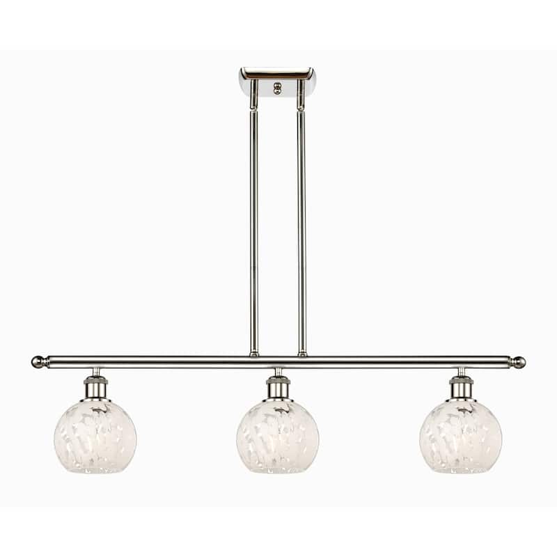 Innovations Lighting 516-3I-9-36-White Mouchette-Indoor Pendant White - Polished Nickel / White Mouchette