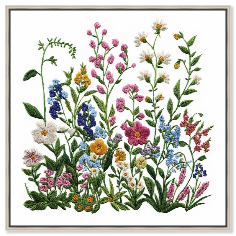 Wildflower Patch I Canvas by Art Remedy - Silver - 20" x 20"