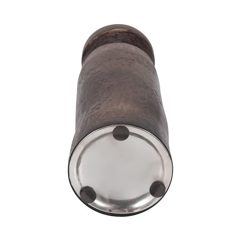 Sagebrook Home Modern Glass Bronze Cylinder Textured Enamel Vase