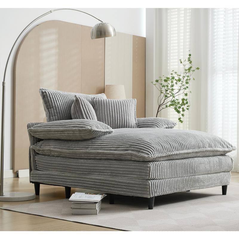 54.75" W Oversized Chaise Lounge Chair,Fluffy cushioned sofa bed