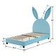 preview thumbnail 22 of 31, VECELO Wooden Cute Rabbit Twin Bed Frame with Upholstered Headboard, Kids Bed Frame Set of 2