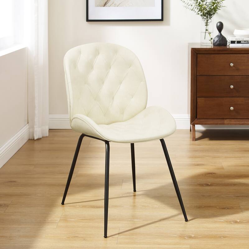 Art Leon Mid-Century Tufted Style Dining Chair in Beetle Shape Design