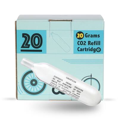 CyclingDeal 20 x Bike Bicycle Air Inflator 20g CO2 Threaded Cartridges - Pack of 20