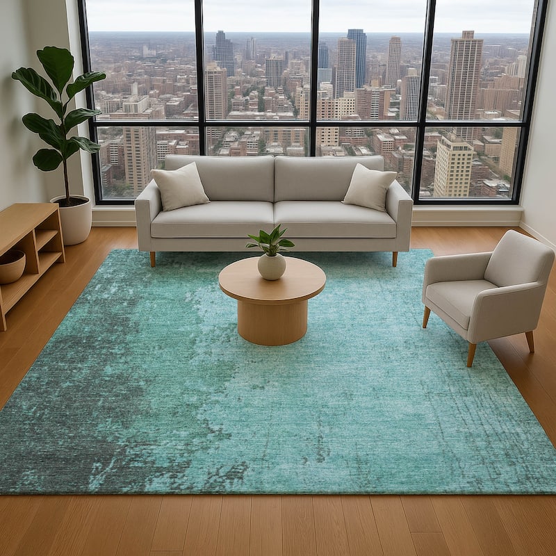 Premium Washable Super Soft Mayfield Rug - Teal - 8' x 10'