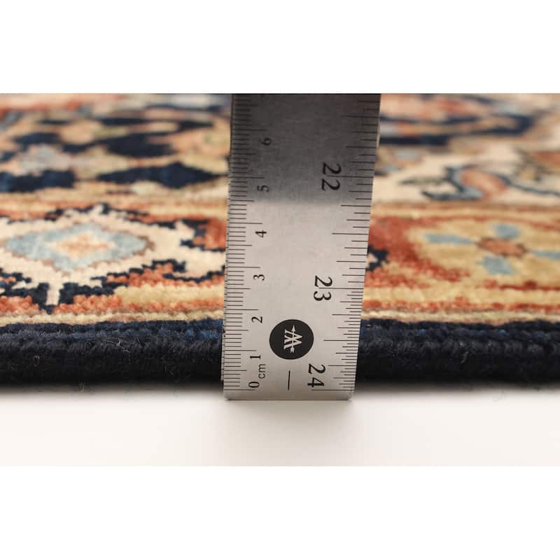 ECARPETGALLERY Hand-knotted Jules Sultane Dark Navy Wool Rug - 2'5 x 11'7