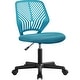 preview thumbnail 27 of 30, Yaheetech Adjustable Armless Office Chair Swivel Computer Study Chair Turquoise
