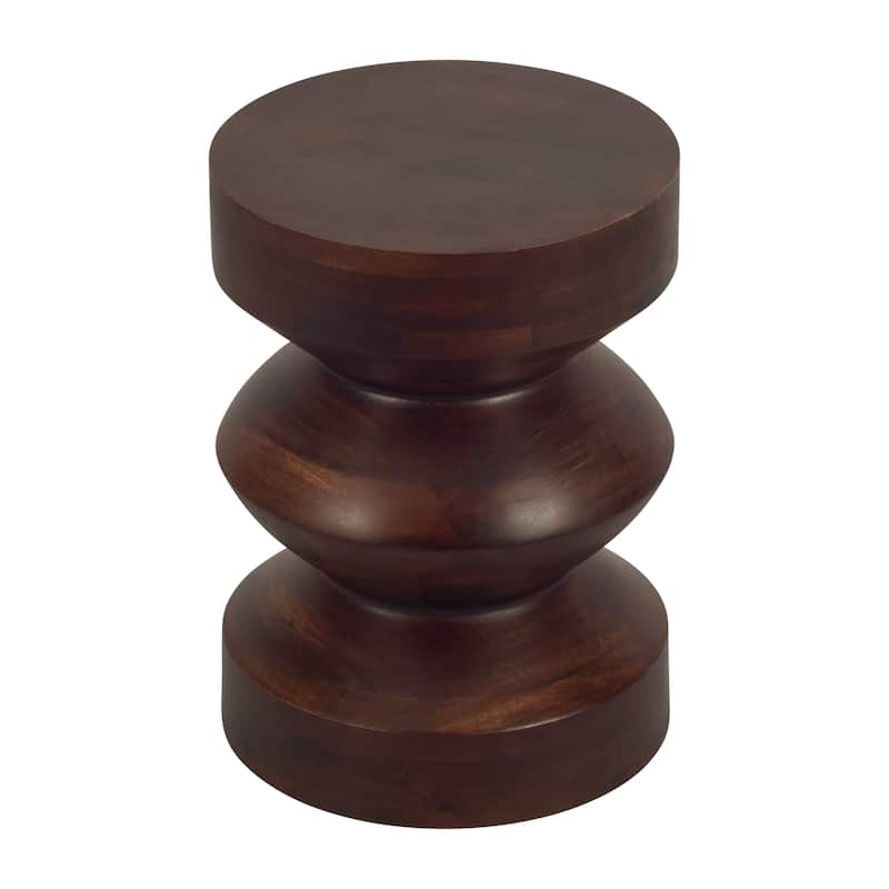 Sagebrook Home Modern Mango Wood Accent Table with Sculptural Design Wood - 13" x 13" x 18"