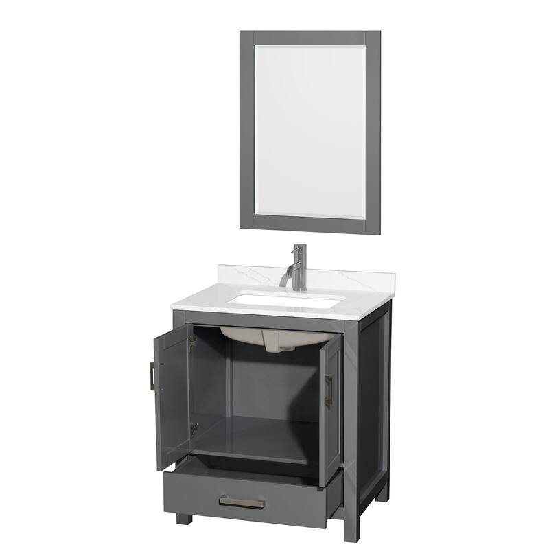 Wyndham Collection WCS141430S-QTZ-UNSM24 Sheffield 30" Free Standing