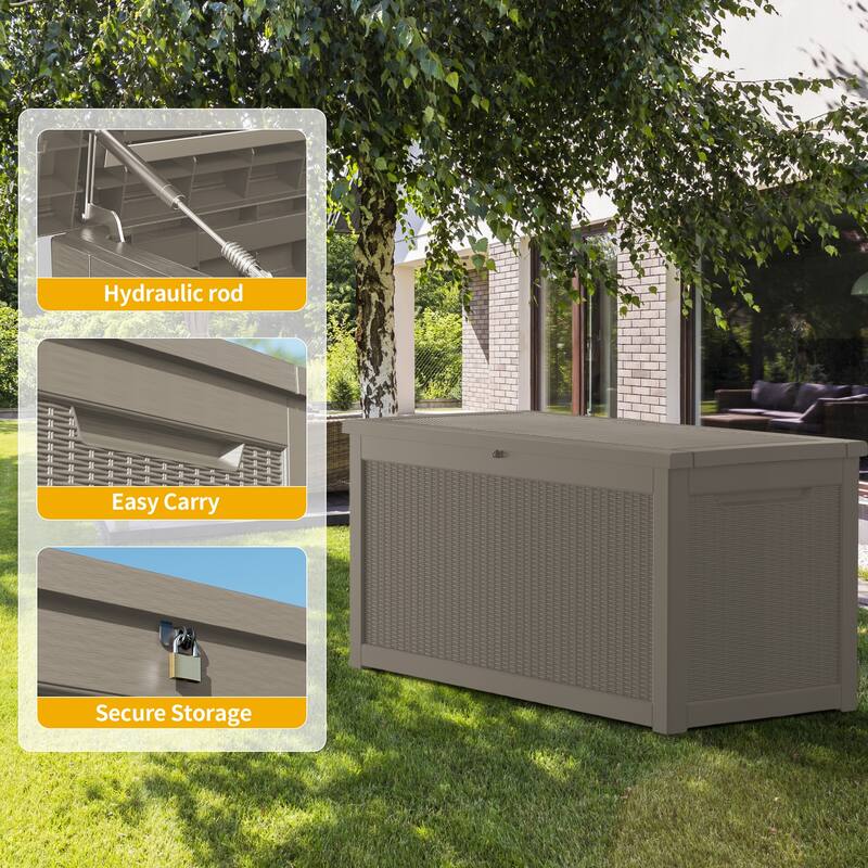 260 Gal. Resin Outdoor Patio Storage Deck Box