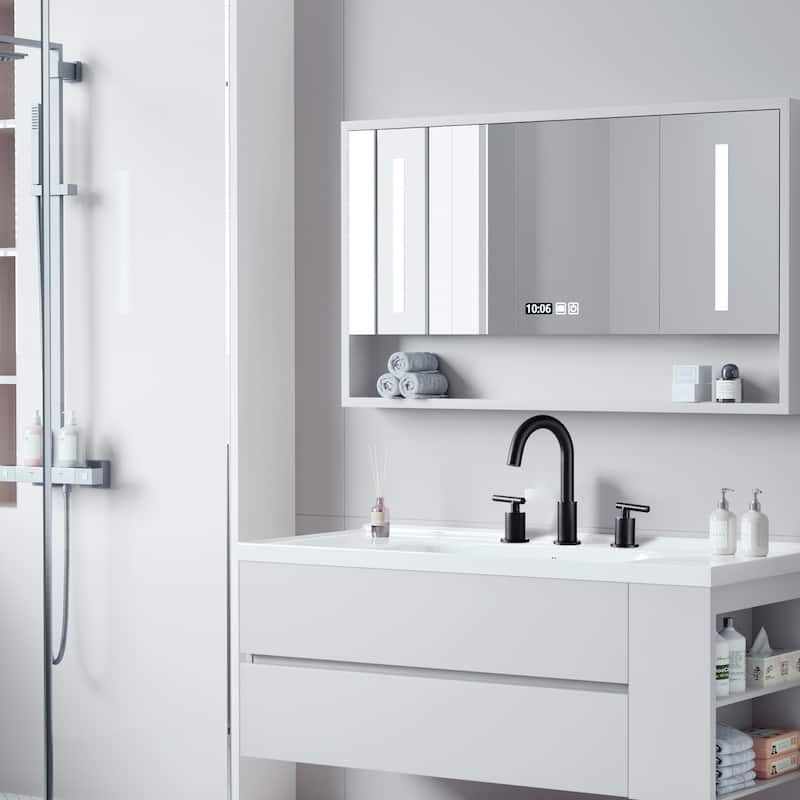 WOWOW Widespread 8 in.Double Handle Bathroom Faucet