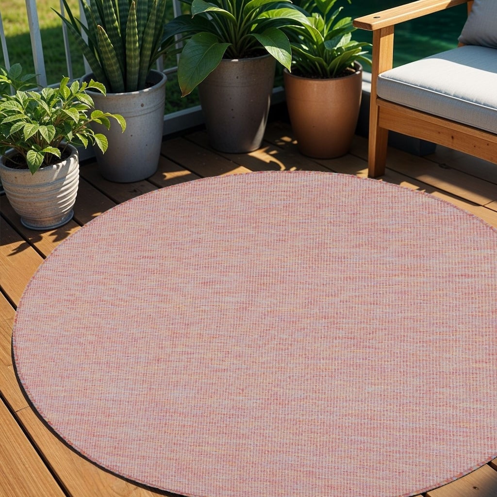 HomeRoots Contemporary Round Outdoor Rug - 6' Round