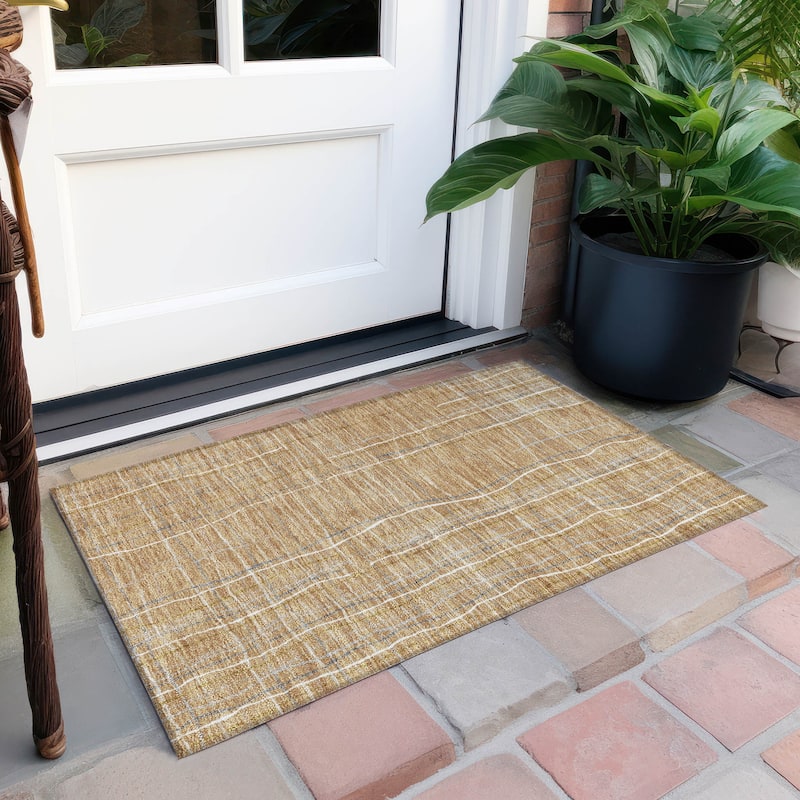Machine Washable Indoor/ Outdoor Modern Century Chantille Rug