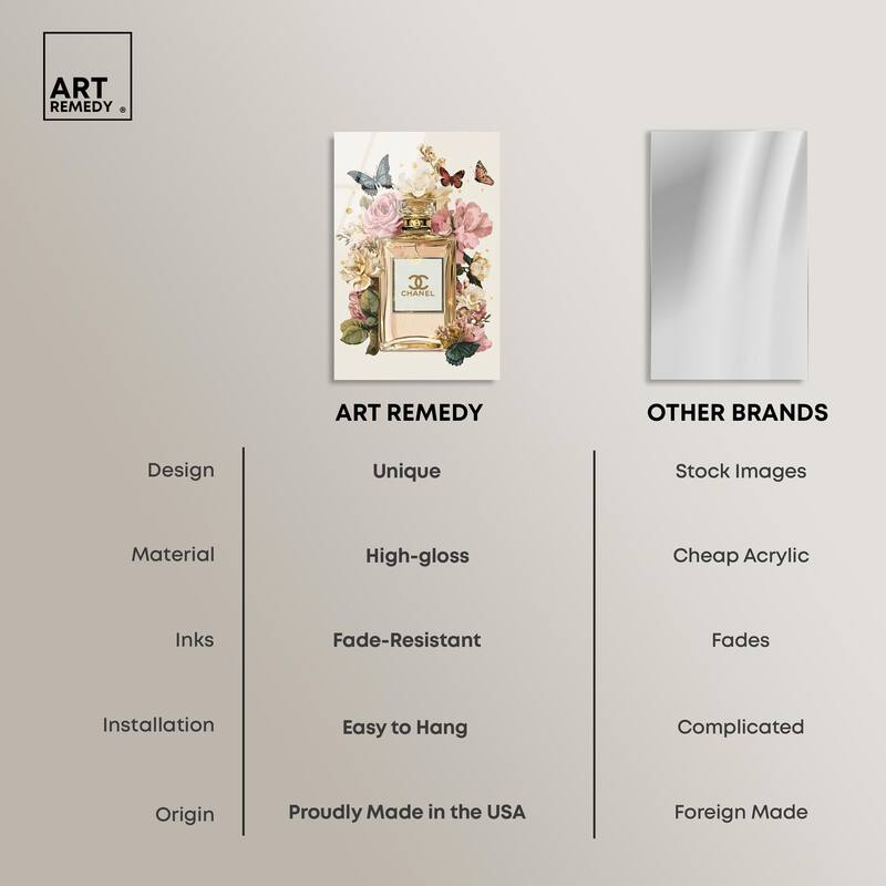 Glam Bloom Butterfly Perfume Acrylic by Art Remedy, Ready to Hang