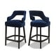 preview thumbnail 14 of 25, Moderne 27" Art Deco Upholstered Counter Stool (Set of 2) - Counter Height