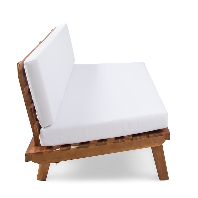 Roomfitters 2-Seater Sofa Left/Right Side with Acacia Wood Frame and Cushions