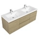preview thumbnail 60 of 169, CASAINC Floating Bathroom Vanity with Resin Top Basin and Soft Closing Drawers