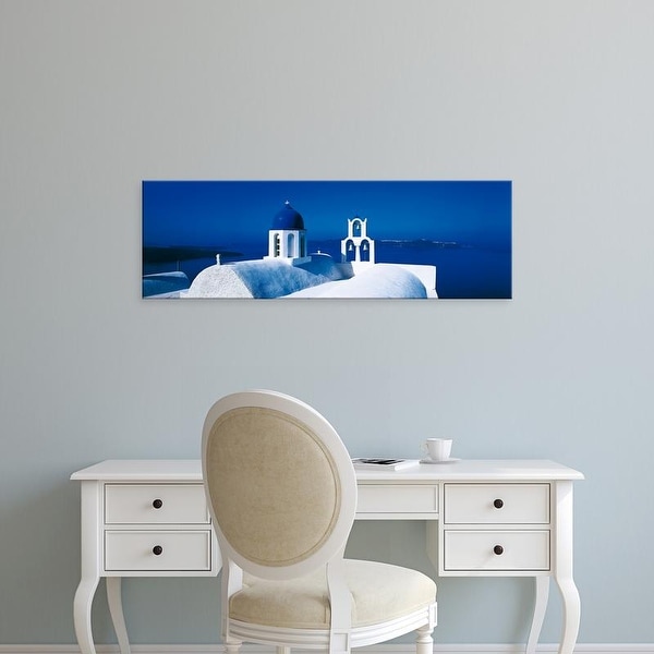 Easy Art Prints Panoramic Images's 'Church Aegean Sea Santorini Greece' Premium Canvas Art